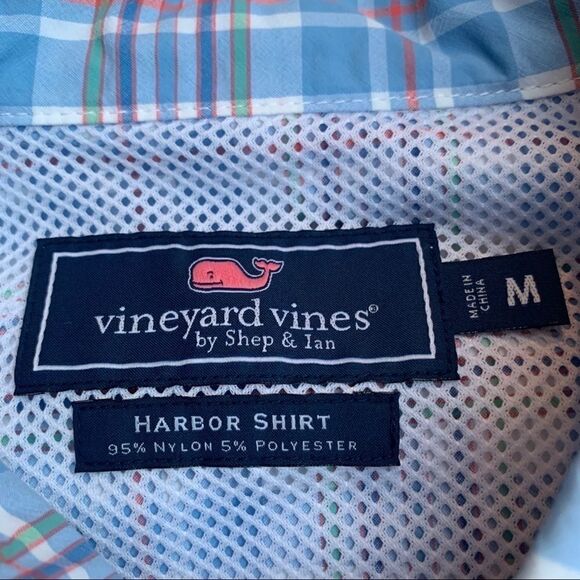 Vineyard Vines Blue-Red LS Harbor Shirt size medium - Picture 3 of 7